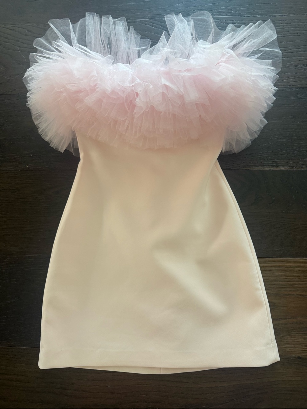 Zara Pink Strapless Tulle Mini Dress